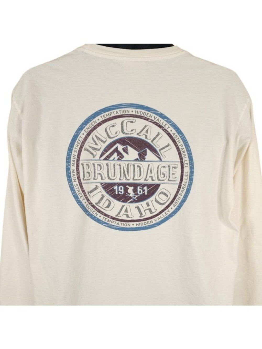 Ski Brundage T Shirt Mens Size Large White McCall Idaho Destination Tee